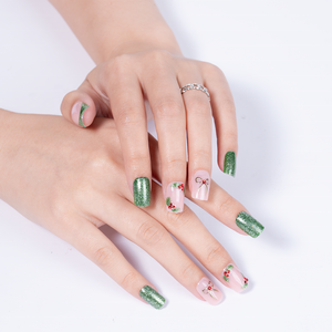 <span class=keywords><strong>Uñas</strong></span> Postizas Francesas con Brillo Verde, Forma Cuadrada, Medianas y Suaves, Hechas a Mano en ABS, 32 Piezas, <span class=keywords><strong>Uñas</strong></span> Artificiales para Chicas - Product Image 5