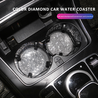 Voll Strass Bling Auto Untersetzer Tasse rutsch feste Matte Silikon Runde Pad Getränke halter Matte Auto Gadget Bling Auto Interieur Zubehör