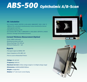 Dispositivo <span class=keywords><strong>de</strong></span> Ultrasonido AB Scan ABS-500 Profesional para Diagnóstico Ocular y Examen Oftalmológico - Product Image 3