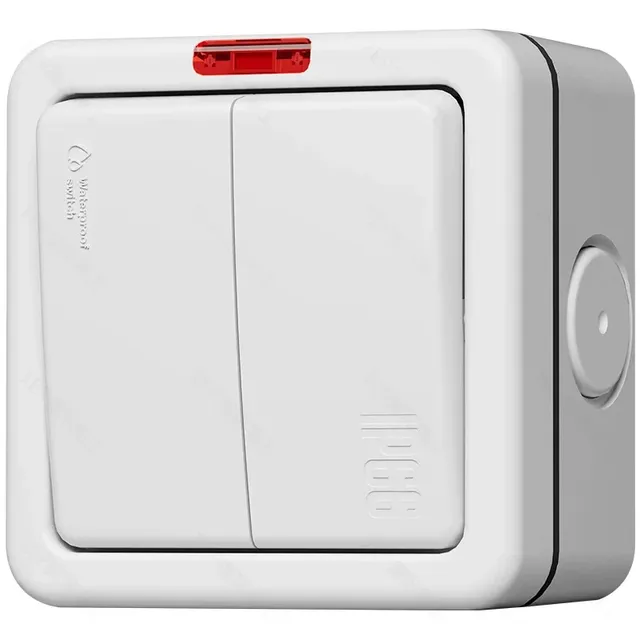 Ip66 Outdoor Waterproof Switch Box Household Rainstorm Proof Doorbell Switch Single Open Double Control Panel Surface Mounted