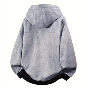 Nouvelle veste à capuche pour homme 2025 avec motif texturé tendance et fermeture éclair. Convient pour les déplacements quotidiens, fabricant de vestes - Product Image 3