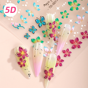 Nouveauté Personnalisée 5D Relief Fleur de Glace Imperméable 3D Fleur Papillon Design Pop Breloques pour Ongles DIY Autocollants d'Art Ongulaire Décalcomanies pour Ongles - Product Image 2