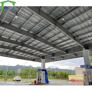 Buiten Licht Stalen Structuur Metalen Frame Benzinestation Dak Schuur Prefab Ontwerp Luifel Fascia Tankstation - Product Image 6