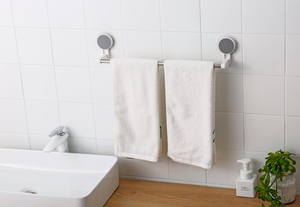 Commercio All'ingrosso cinese Uso Domestico Asciugamano Cremagliera Extender Doppio Poli Parete di <span class=keywords><strong>Plastica</strong></span> Adesivo Bagno Asciugamano Rack Stand - Product Image 6