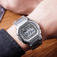 Outdoor Sports Digitaluhr Edelstahl band wasserdicht 5BAR Square Case Week Display Unisex Sanda GUA Japan Uhrwerk