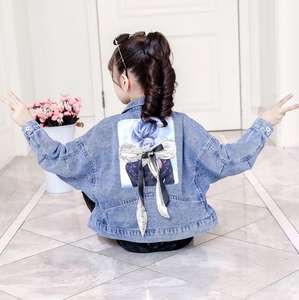 Girls Short Loose Blue Casual Denim Jackets <b>With</b> <b>Bow</b> <b>Tie</b> on the Back From Wholesale Children Factory - Product Image 5