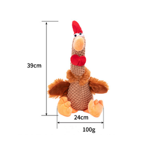 Nouveaux jouets pour chiens en peluche, résistants à l'usure et aux morsures, avec un design original de poulet qui chante, vente en gros de fournitures pour animaux de compagnie - Product Image 3