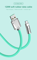 Kabel Pengisian Cepat 120W dari Paduan Seng dengan Desain Tebal, Tahan Lama & Tidak Mudah Patah untuk Komputer dan Printer