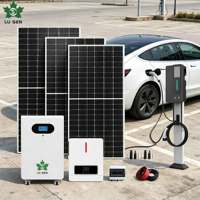 Kit d'alimentation solaire hybride complet pour maison de campagne avec batterie au lithium et onduleur pour l'alimentation hors réseau des villages isolés