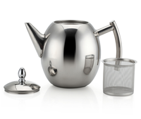 Bouilloire à eau Offre Spéciale en acier inoxydable argenté avec filtre/théière portable/pichet à eau avec infuseur bouilloire mignonne 1/1, 5 L
