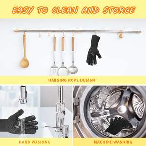 Gants de four Db 1472f, mitaines en silicone résistantes à la chaleur pour barbecue, antidérapantes, lavables, accessoires de barbecue - Product Image 4