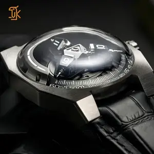 Reloj único de hora giratoria SANYIN para hombres, marca personalizada de acero inoxidable, reloj de pulsera mecánico de hora errante, fabricantes