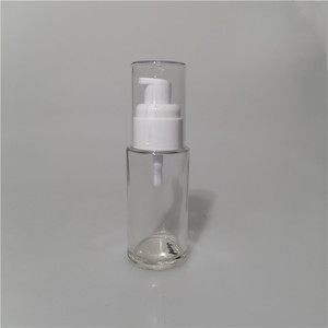 Dispenser in Vetro Cilindrico da 40ml con Pompa, Contenitore Ricaricabile Antigoccia per Detergente Viso <span class=keywords><strong>e</strong></span> Olio da Massaggio - Product Image 2