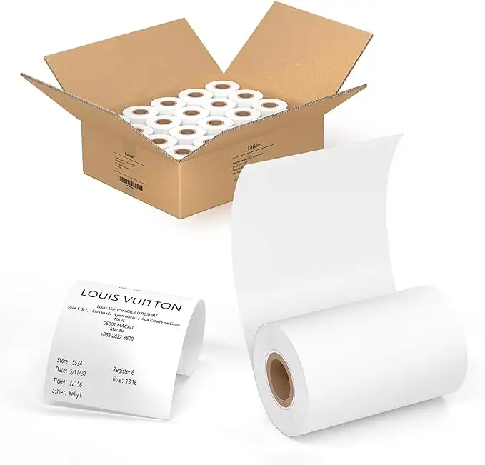 Rollos de recibos de papel térmico-Recibo de Punto de Venta-Compatible con todas las cajas registradoras POS sin BPA