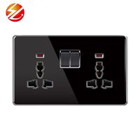 Prise murale standard britannique BS, interrupteur noir, verre intégral, simple, double, prise 13A, double chargeur USB, bonne qualité, prise universelle