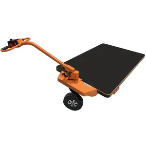 Industrial Four-Wheel Electric Trolley Carts 500kg Heavy-Duty Warehouse Flatbed Trucks Electric Wheelbarrows Wholesale