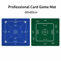 Tapis de table de mahjong professionnel 80x80cm, antidérapant, en caoutchouc, pour poker, surface de jeu silencieuse pour jeux de cartes, club, maison