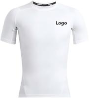 T-shirt de compression à manches courtes pour homme, séchage rapide, évacuation de l'humidité, polyester et élasthanne, pour la gym et l'entraînement, avec empiècements en mesh