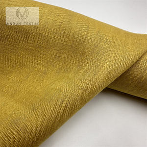 Listo para enviar, venta al por mayor, 195GSM, 100%, tela de lino puro para camisa, sofá, pantalones, pantalones, blanco, Lino teñido liso Natural, nulo - Product Image 2