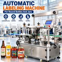 Machine d'étiquetage automatique de bouteilles rondes à fonctionnement stable, applicateur d'étiquettes entièrement automatique pour la ligne de production de jus et de sauces en bouteille