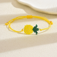 Bracelet d'amitié bohème fait main en perles de rocaille pour femme, réglable, motif fruit, accessoire mignon pour l'été
