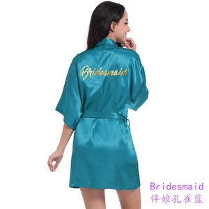 All'ingrosso Kimono da donna in raso Sexy <span class=keywords><strong>pigiama</strong></span> per sposa <span class=keywords><strong>e</strong></span> damigelle camicia da notte da ragazza - Product Image 3