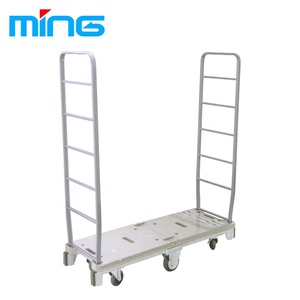 Carros de logística de almacén de base de plástico de dos paneles con seis ruedas - Product Image 2