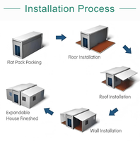Maison conteneur extensible, maison préfabriquée portable, 20 pieds, 40 pieds, structure en acier, étanche, ignifuge, fabricant et fournisseur OEM ODM