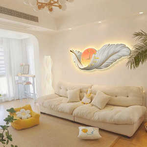 Tiên tiến sáng tạo đồng hồ LÔNG VŨ ánh sáng trang trí bức tranh tường không khí độc đáo vẫn còn sống giấy in in - Product Image 5