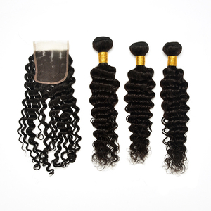 Doble capa de la onda profunda Premium ahora cabello humano extensión de diferentes tipos de tejido rizado de la trama del pelo - Product Image 4