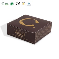Dossiers d'emballage en papier cartonné double pliage marron rougeâtre personnalisés OEM avec gaufrage UV sélectif pour marque cosmétique de luxe réutilisables