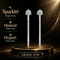 Boucles d'oreilles créoles en argent sterling 925 avec moissanite pour femme, moissanite taille brillant rond, couleur D, pureté VVS1