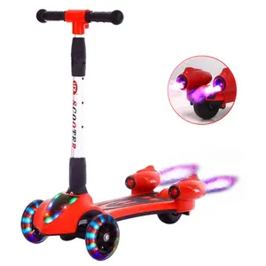 Trotinette electrique Light Up 3 Wheel Extra-Wide Board Kick Scooter elétrico para crianças Presente Esporte Brinquedos Idades 3-12