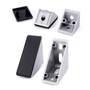 Connecteur d'angle avec capuchon 3030/4040/4545, support d'angle 90 degrés pour profilé aluminium 3060/4080 DG-3030ZJ - Product Image 1