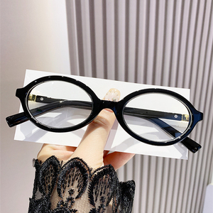 Gafas de Lectura de Óptica Delgada, Color Marrón Floral, Elipse Pequeña, <span class=keywords><strong>Lentes</strong></span> de Lectura Simples, <span class=keywords><strong>Anti</strong></span> Luz Azul, Presbicia +2.50 +1.50 para Mujer - Product Image 2