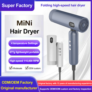 Sèche-cheveux 110-220 volts, populaire, OEM, portable, moteur BLDC ionique, mini sèche-cheveux pliable à grande vitesse pour enfants, femmes et voyages - Product Image 2