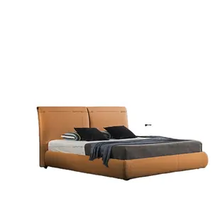 Penjualan langsung dari pabrik tempat tidur Divan ukuran Double King Base profil rendah Platform tempat tidur kulit
