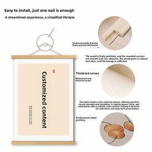 Parchemin de calligraphie DIY personnalisable pour la décoration murale de la salle d'étude, du salon ou du bureau - Forme rectangulaire, cadre blanc/beige - Product Image 4