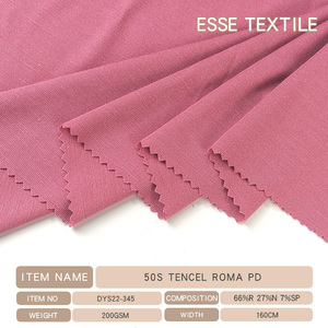 Tessuto in Tencel Roma <span class=keywords><strong>Siro</strong></span> 220gsm 4-way Spandex per T-shirt, Dobby Slub Tencel, Tinta Unita, Vendita Calda - India 50S 60S NR - Product Image 5