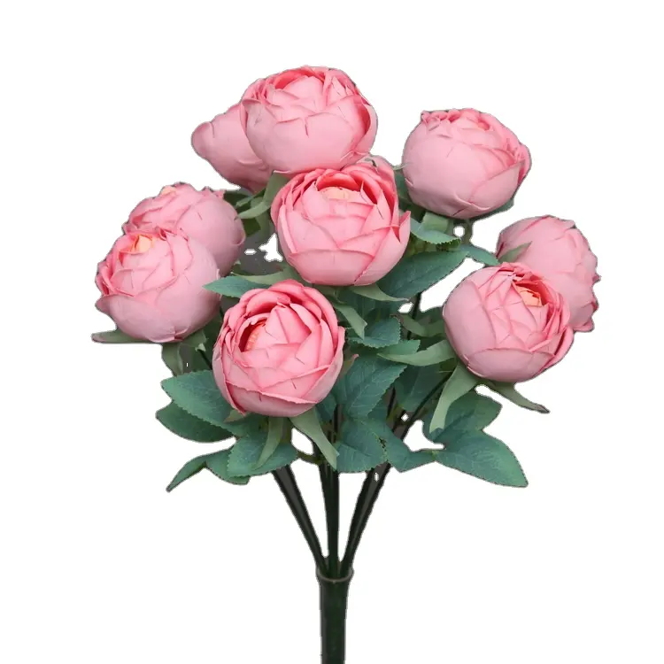 TCF EA8888 Tianjin flower INS style rose bouquet 10 heads artificial flower for home decor and bouquet bridal wedding