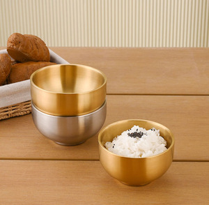 Bol à riz coréen en acier inoxydable 304 de haute qualité à double paroi 18/8 Bol à soupe et à salade Technique de polissage isolant thermique - Product Image 2