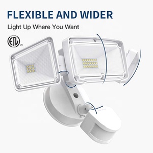 ETL IP65 Waterproof Double Three 2/3 Adjustable Heads 28W 30W <strong>40W</strong> Outdoor Flood <strong>Light</strong> Fixture Motion <strong>Sensor</strong> LED Security <strong>Light</strong>