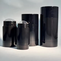 Bouteilles en plastique rotatives de haute qualité 15-75g pour crème déodorante pour le corps et shampooing éliminant les odeurs couleur noir brillant