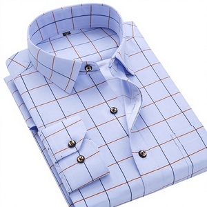 Nouvelle chemise décontractée coréenne pour homme, respirante, à manches longues, imprimée, coupe ajustée, avec motifs à carreaux <span class=keywords><strong>et</strong></span> floraux - Product Image 1
