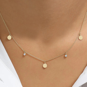 Collar de Plata de Ley 925 con Colgante de Zirconia en Forma de Corazón, Borla de Doble Capa, Chapado en Oro para Mujer - Product Image 4