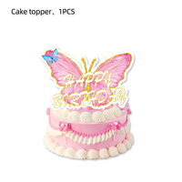 Service personnalisé, ensemble de papillons, bannière de fête d'anniversaire, ballons, décorations de gâteau, fournitures pour fête d'anniversaire d'enfants