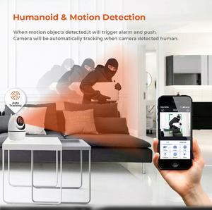 Tuya 2-сторонняя аудиосистема с обнаружением безопасности в помещении, Wi-Fi-камера с цветным ночным видением и отслеживанием движения, 8 Мп, камера с покрытием 360 ° - Product Image 5