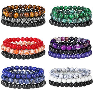 High Quality Factory <b>Direct</b> Sales Mixed Color Agate <b>Beads</b> Trendy Geometric Natural Stone <b>Beads</b> Bracelet Unisex Jewelry - Product Image 2
