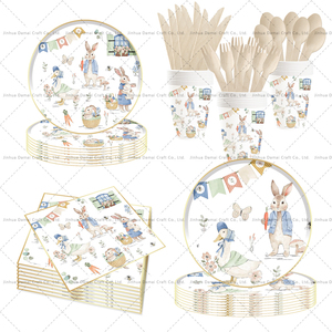 ชุดอุปกรณ์บนโต๊ะอาหารวันอีสเตอร์ DAMAI ชุดอุปกรณ์ปาร์ตี้ลายกระต่าย จานกระดาษแบบใช้แล้วทิ้งสำหรับงานเฉลิมฉลองฤดูใบไม้ผลิ ของชำร่วยสำหรับปิกนิก - Product Image 2
