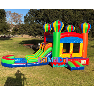 Château gonflable inspiré du ballon de sport Combo pour garçons Bounce House avec videur et toboggan Jumping Castle avec toboggan - Product Image 3